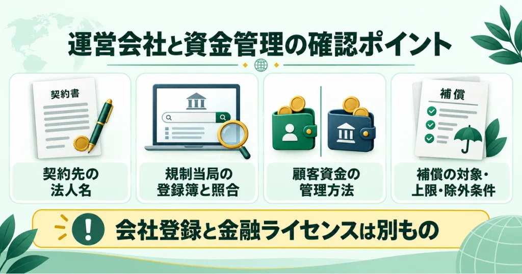 運営会社と資金管理の仕組みを確認する