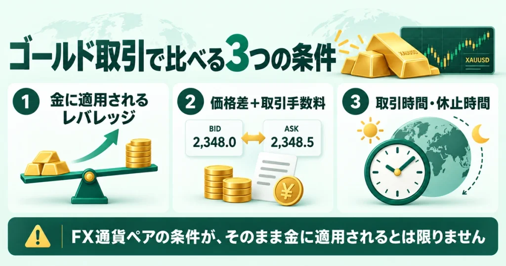 ゴールド取引向けの海外FX業者