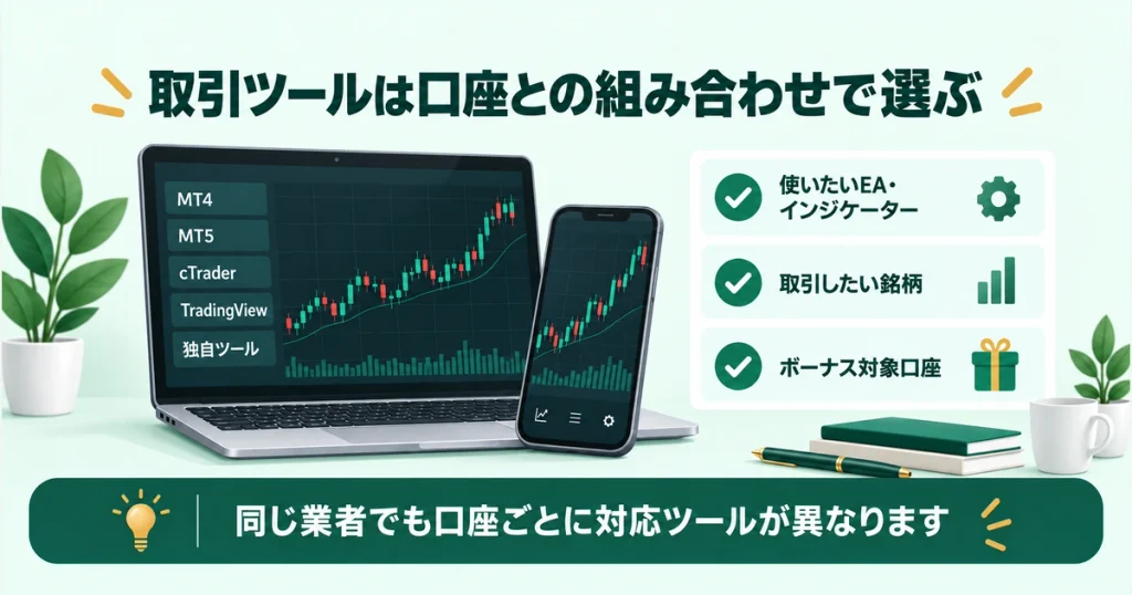 利用できる取引ツールを確認する